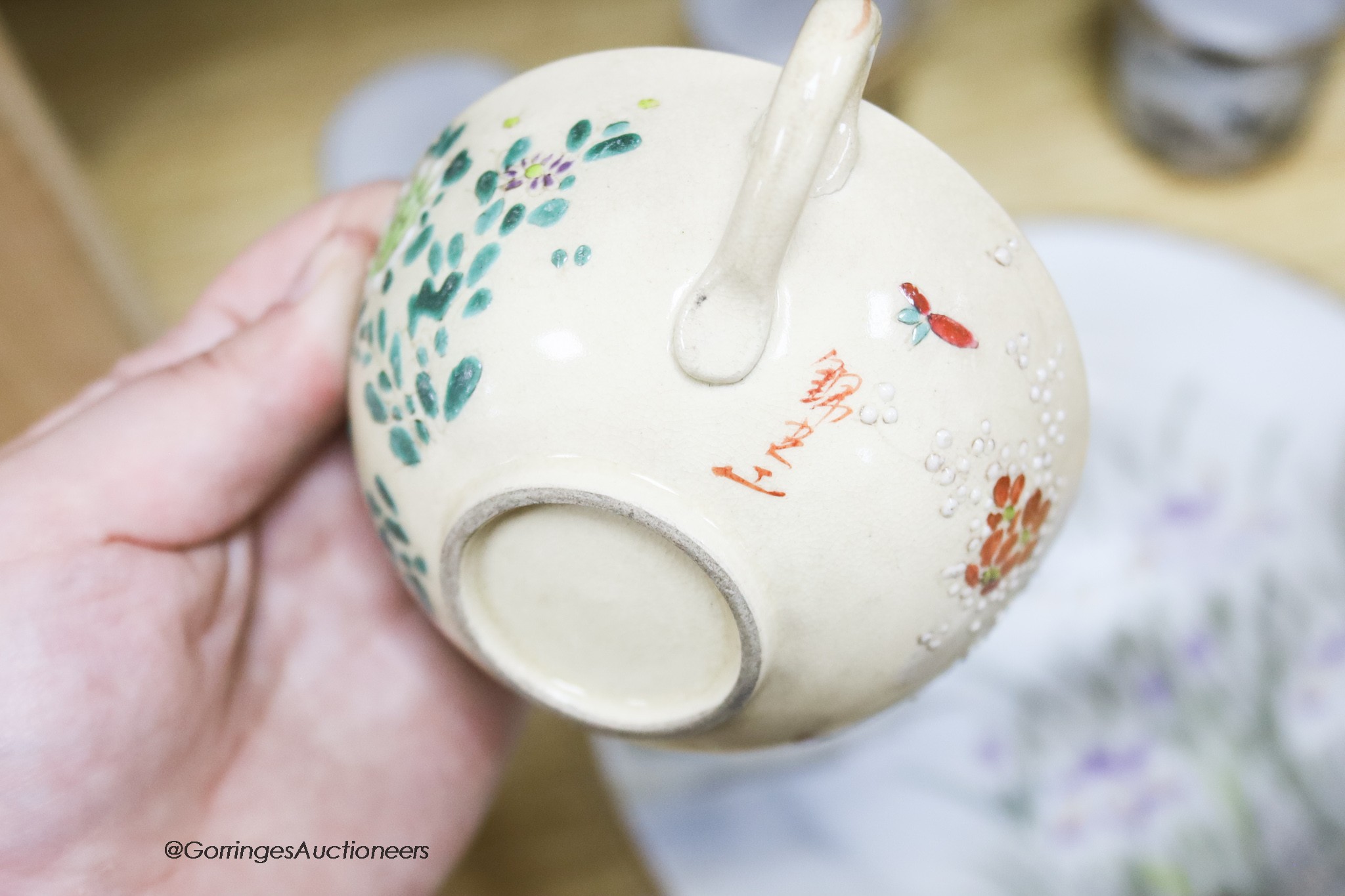 A group of various Japanese Meiji period cup and saucers